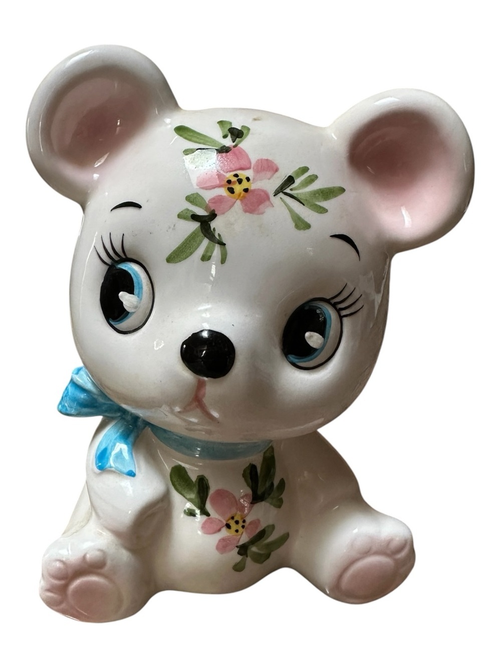 Vintage Kitsch Japanese Anthropomorphic Ceramic Bear Bank